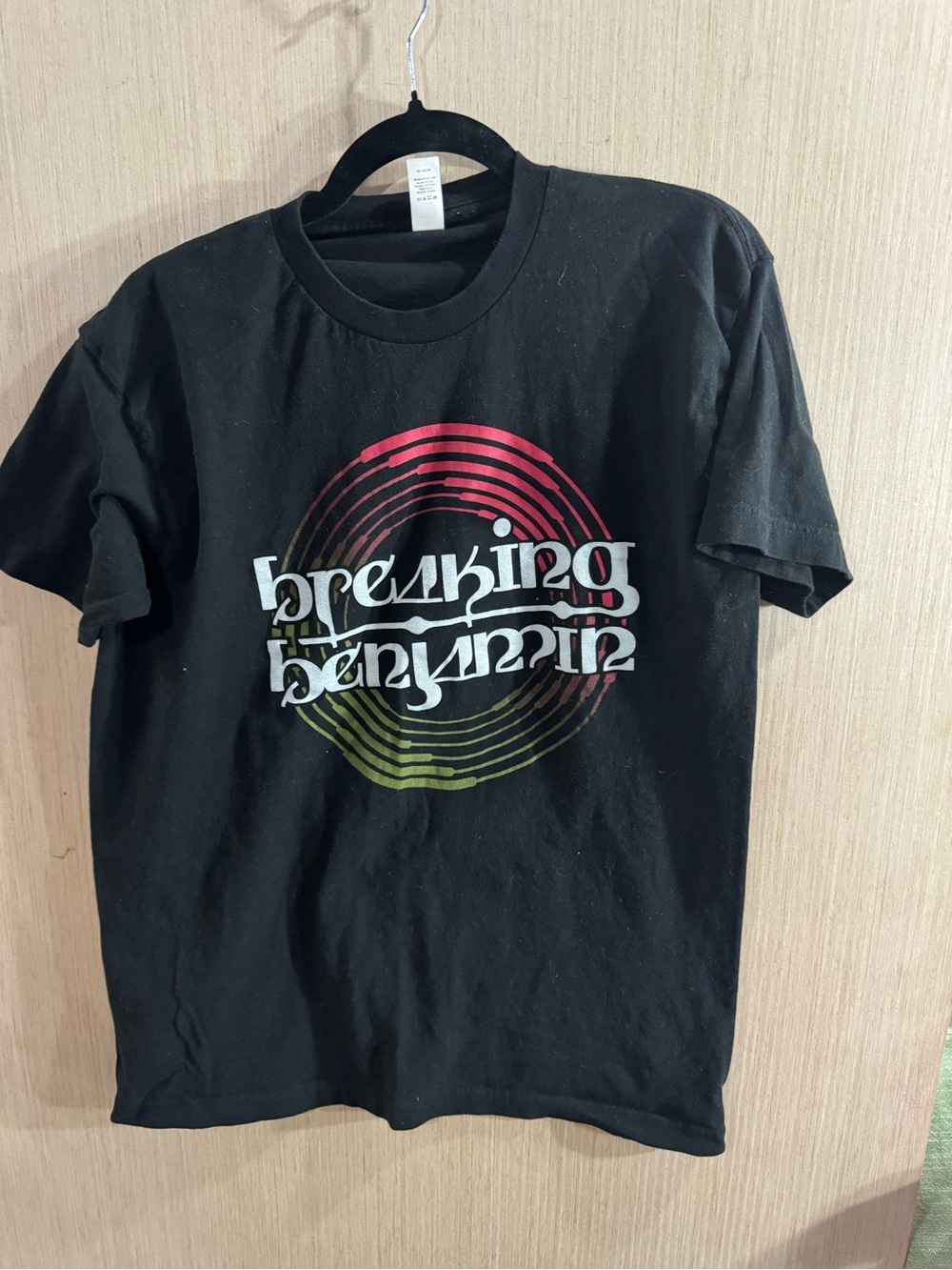 Tultex Breaking Benjamin 2022 Black Tour Tee with Red Wave Graphic Size Large